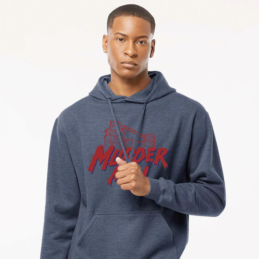 Murder Mill Fleece Hooded Sweatshirt - Heather Denim - Image 3